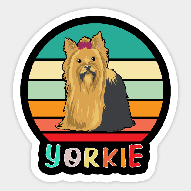 Vintage Retro Yorkie Sticker by adrinalanmaji